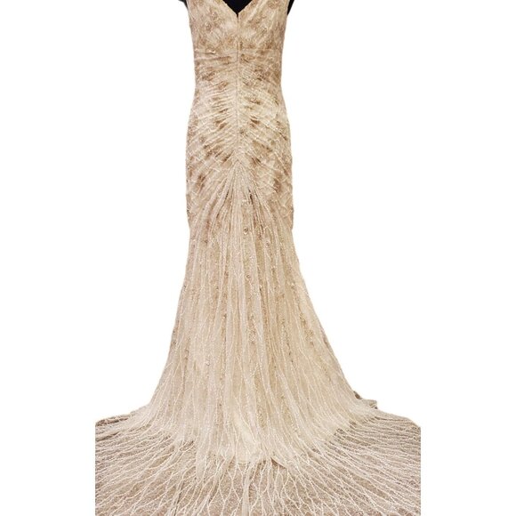 WOW Luxury Designer Couture Wedding Evening Party Prom Runway Beaded Gown Dress - Picture 1 of 16